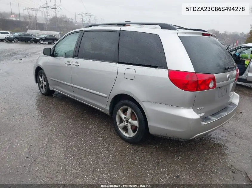 5TDZA23C86S494278 2006 Toyota Sienna Le
