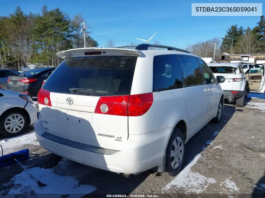 5TDBA23C36S059041 2006 Toyota Sienna Le