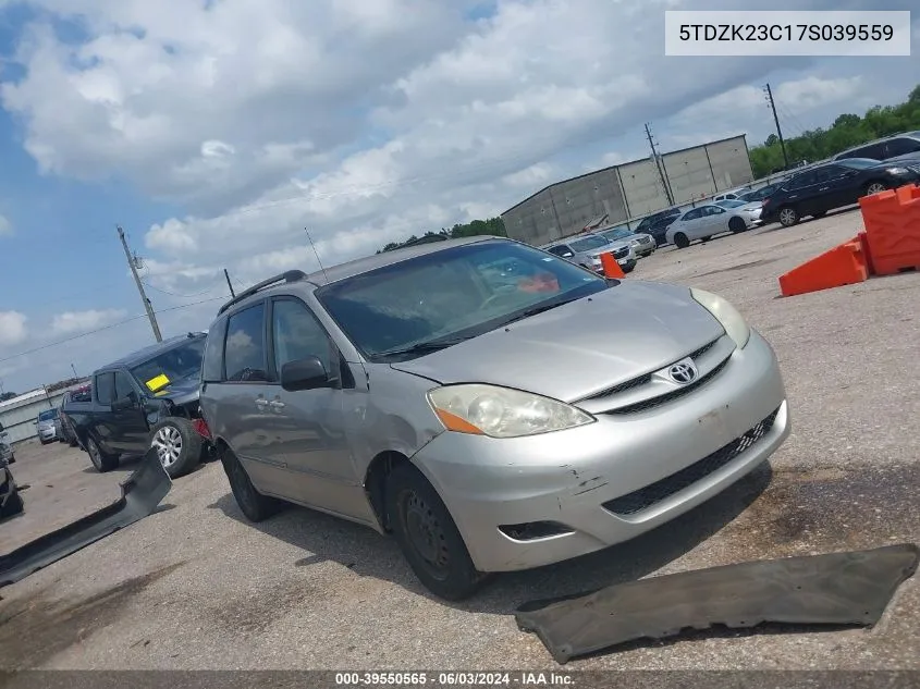 5TDZK23C17S039559 2007 Toyota Sienna Le