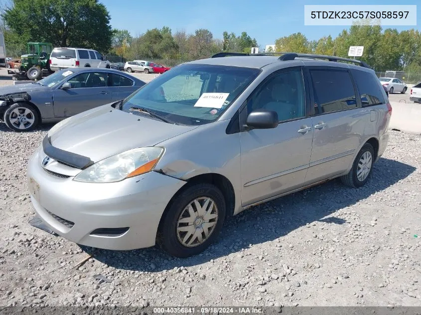 5TDZK23C57S058597 2007 Toyota Sienna Le