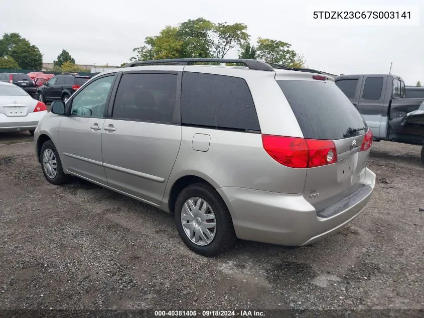 5TDZK23C67S003141 2007 Toyota Sienna Le