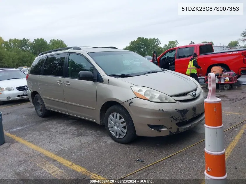 5TDZK23C87S007353 2007 Toyota Sienna Le