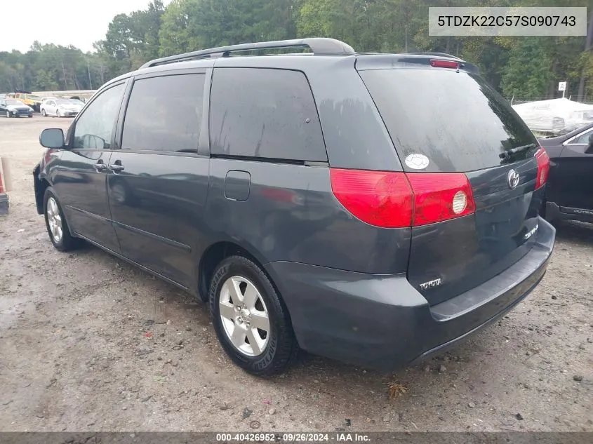 5TDZK22C57S090743 2007 Toyota Sienna Xle