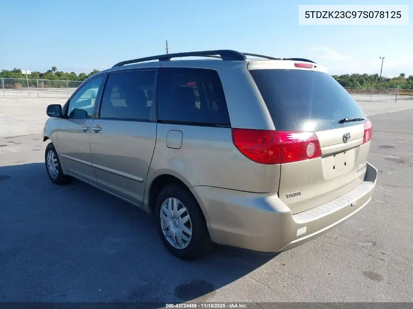 5TDZK23C97S078125 2007 Toyota Sienna Le