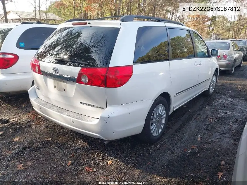 5TDZK22C57S087812 2007 Toyota Sienna Xle Limited