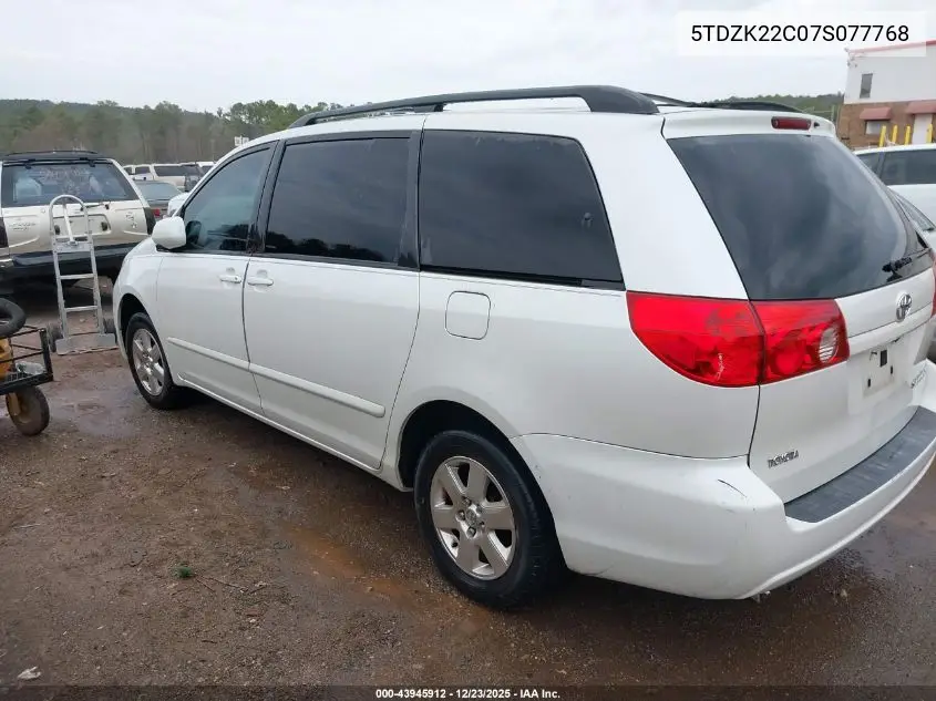5TDZK22C07S077768 2007 Toyota Sienna Xle