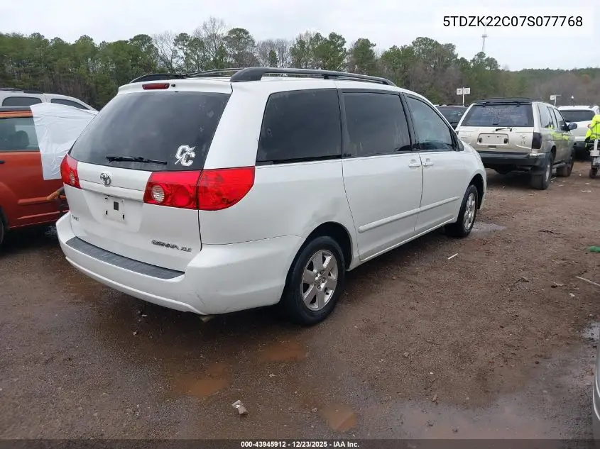 5TDZK22C07S077768 2007 Toyota Sienna Xle