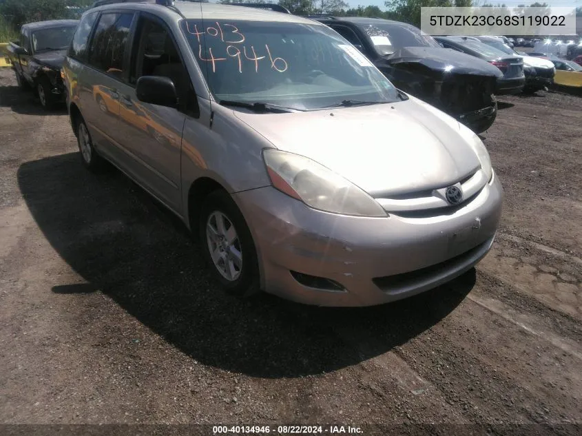 5TDZK23C68S119022 2008 Toyota Sienna Le