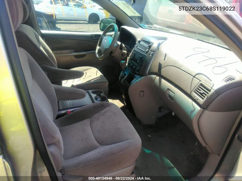 5TDZK23C68S119022 2008 Toyota Sienna Le