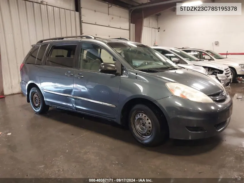 5TDZK23C78S195378 2008 Toyota Sienna Le