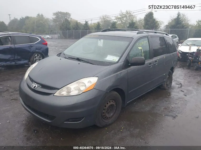 5TDZK23C78S149467 2008 Toyota Sienna Ce/Le