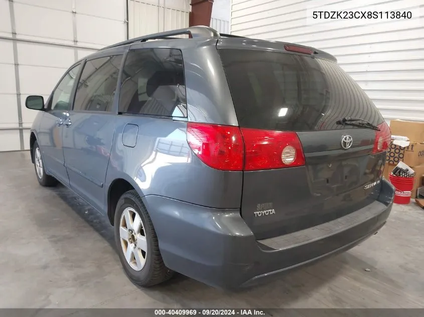 5TDZK23CX8S113840 2008 Toyota Sienna Le