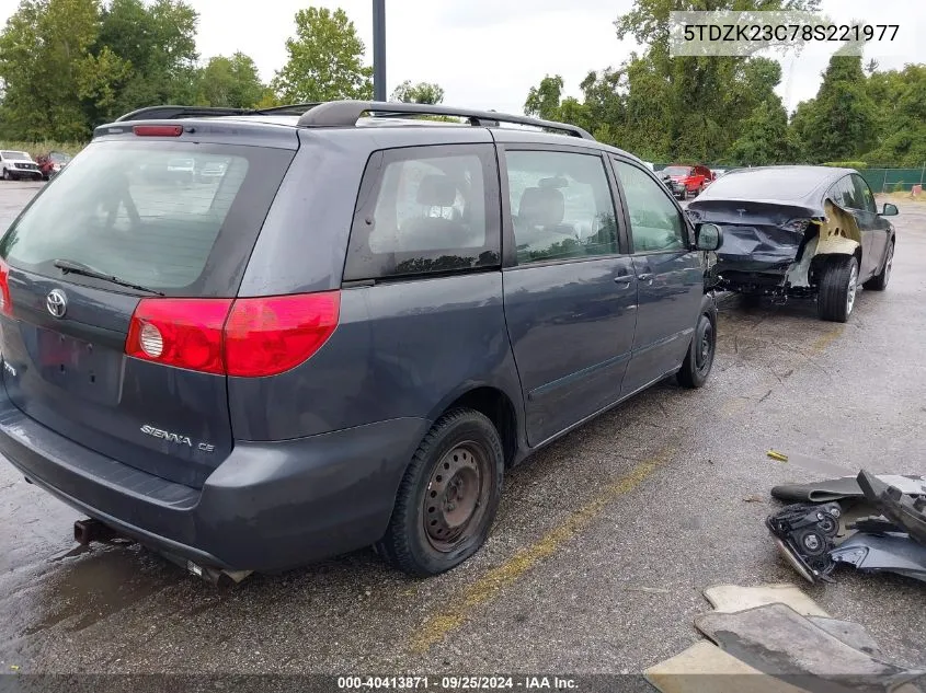 5TDZK23C78S221977 2008 Toyota Sienna Ce