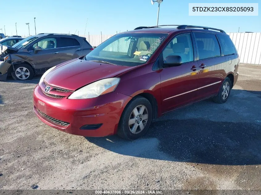 5TDZK23CX8S205093 2008 Toyota Sienna Le