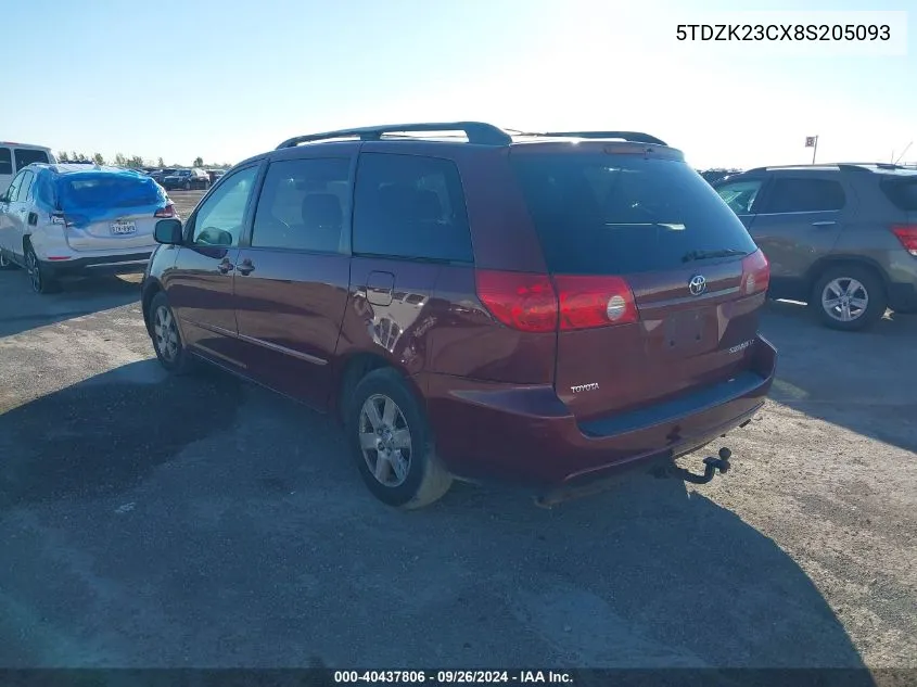 5TDZK23CX8S205093 2008 Toyota Sienna Le