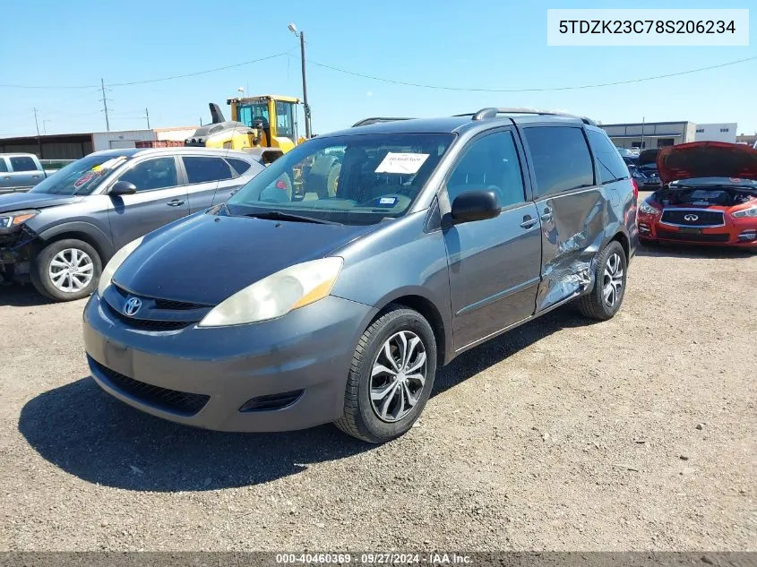 5TDZK23C78S206234 2008 Toyota Sienna Le