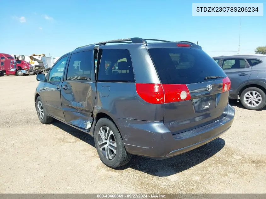 5TDZK23C78S206234 2008 Toyota Sienna Le