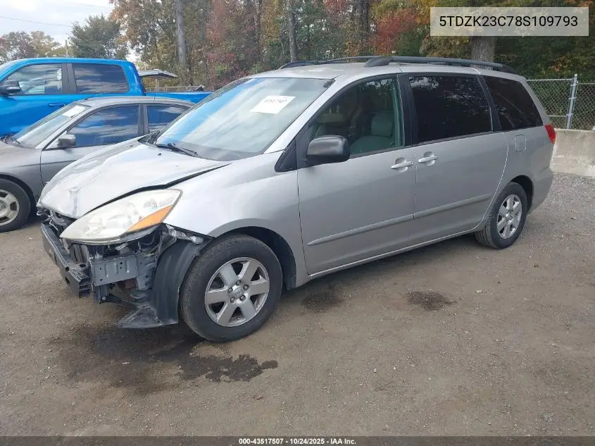 5TDZK23C78S109793 2008 Toyota Sienna Le