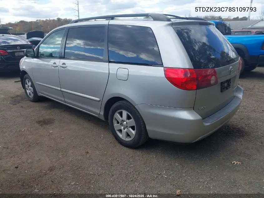 5TDZK23C78S109793 2008 Toyota Sienna Le