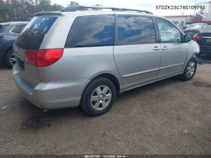 5TDZK23C78S109793 2008 Toyota Sienna Le