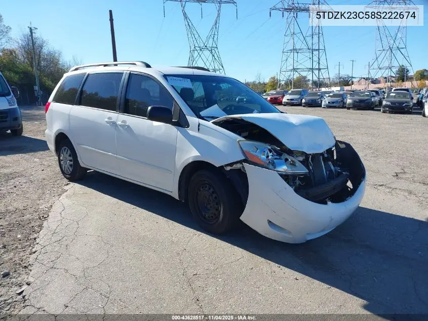 5TDZK23C58S222674 2008 Toyota Sienna Ce