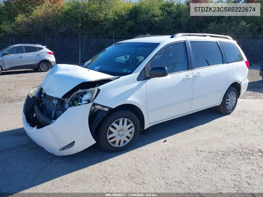 5TDZK23C58S222674 2008 Toyota Sienna Ce