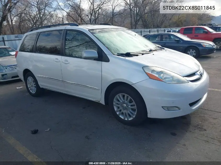 5TDBK22CX8S011845 2008 Toyota Sienna Limited