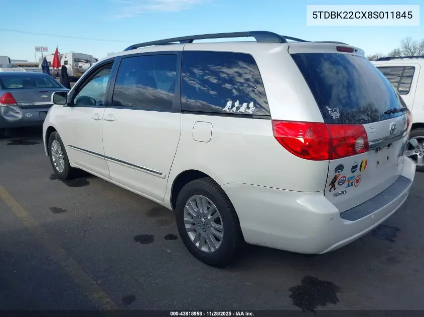 5TDBK22CX8S011845 2008 Toyota Sienna Limited