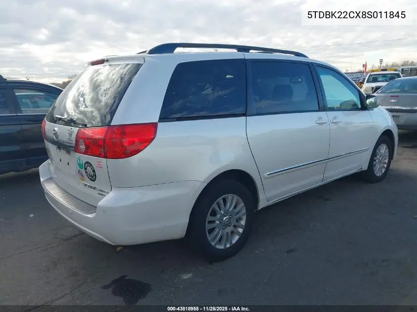 5TDBK22CX8S011845 2008 Toyota Sienna Limited