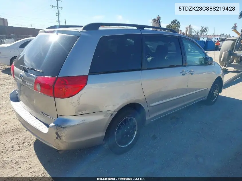 5TDZK23C88S219428 2008 Toyota Sienna Le