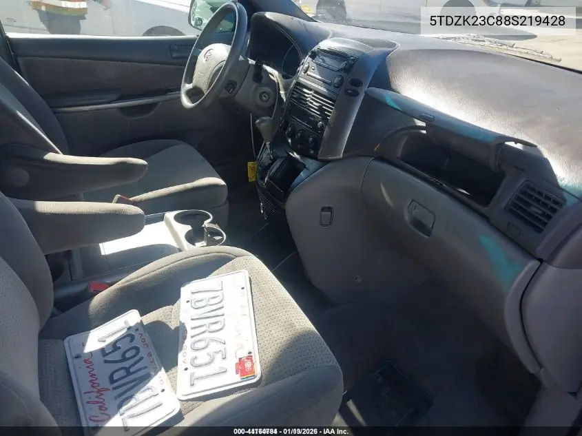 5TDZK23C88S219428 2008 Toyota Sienna Le