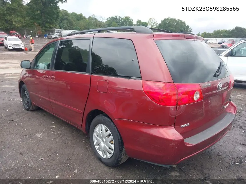 5TDZK23C59S285565 2009 Toyota Sienna Le