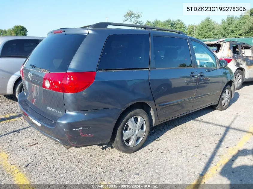 5TDZK23C19S278306 2009 Toyota Sienna Ce/Le