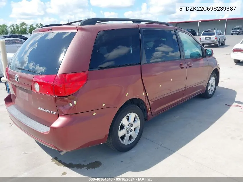 5TDZK22C69S239387 2009 Toyota Sienna Xle