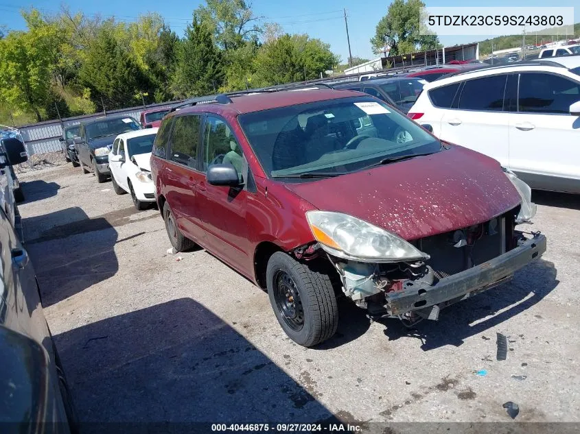 5TDZK23C59S243803 2009 Toyota Sienna Le