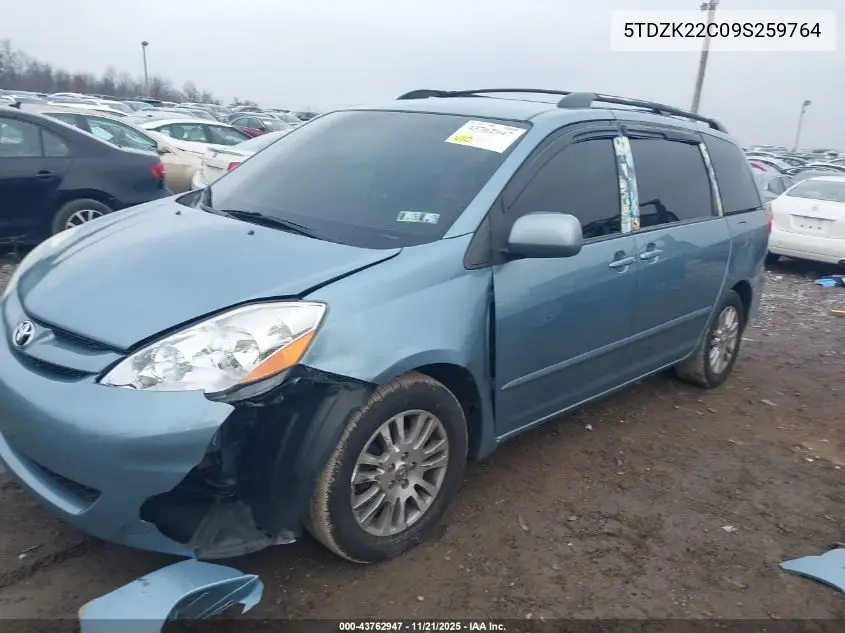 5TDZK22C09S259764 2009 Toyota Sienna Xle
