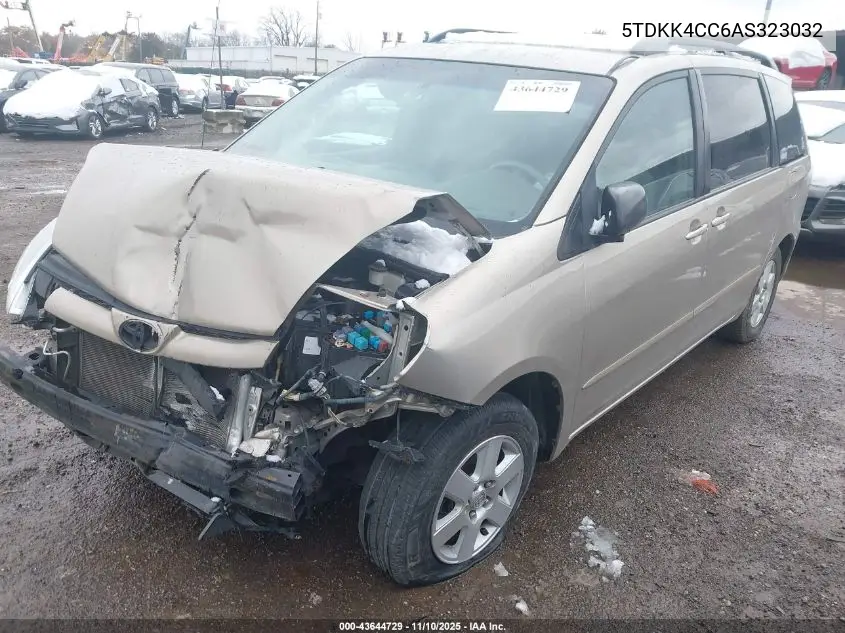 5TDKK4CC6AS323032 2010 Toyota Sienna Le