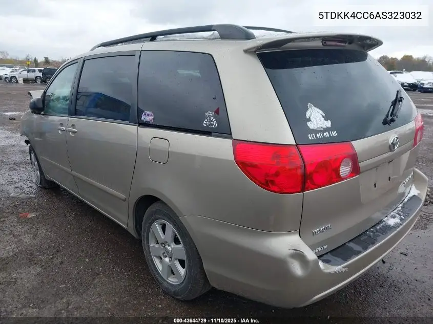 5TDKK4CC6AS323032 2010 Toyota Sienna Le
