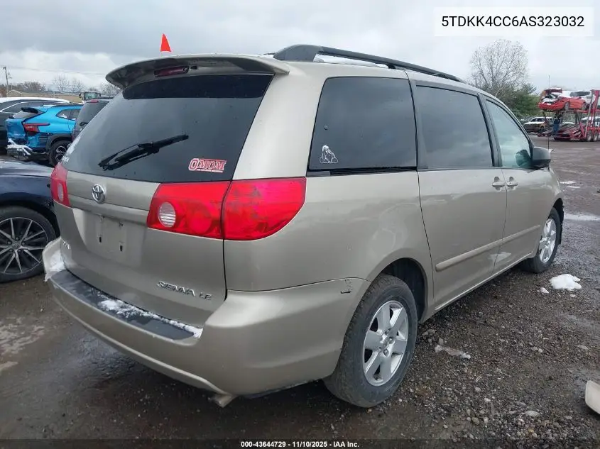 5TDKK4CC6AS323032 2010 Toyota Sienna Le