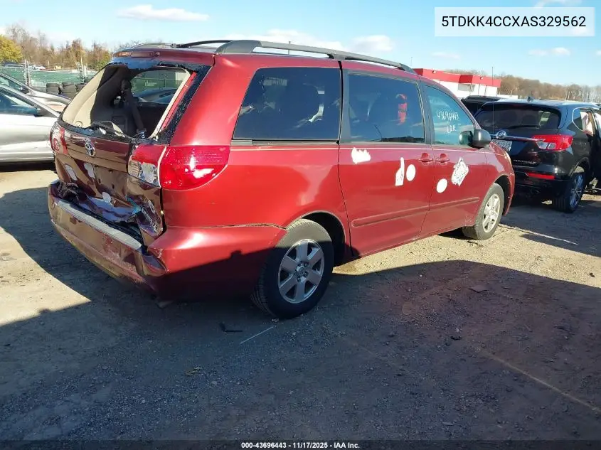 5TDKK4CCXAS329562 2010 Toyota Sienna Le