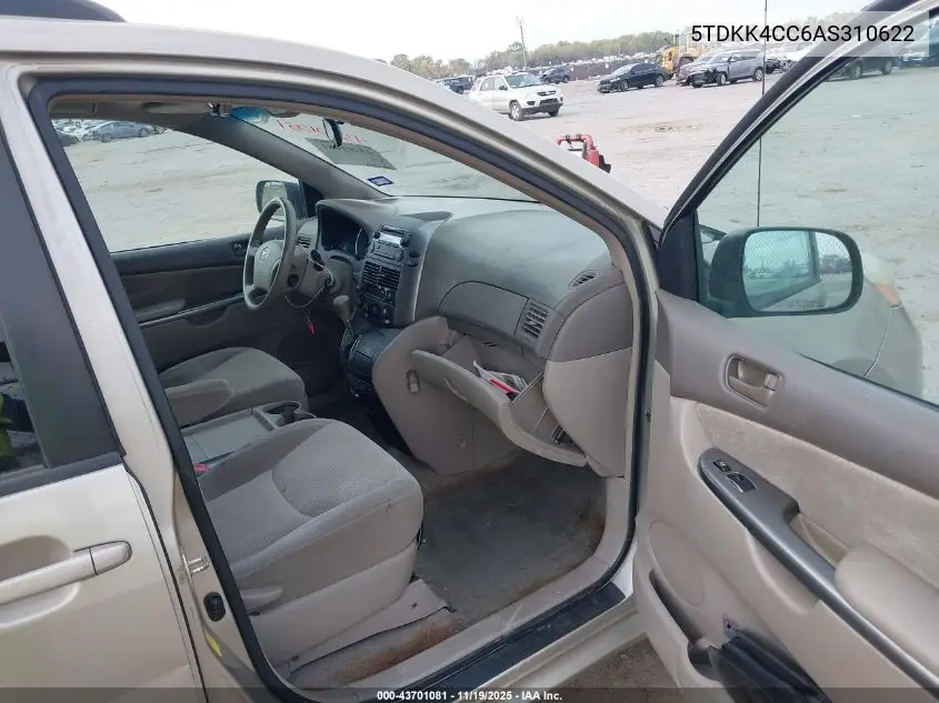 5TDKK4CC6AS310622 2010 Toyota Sienna Le
