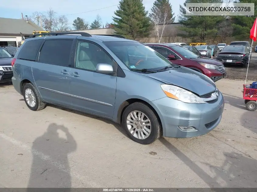 5TDDK4CCXAS030758 2010 Toyota Sienna Limited