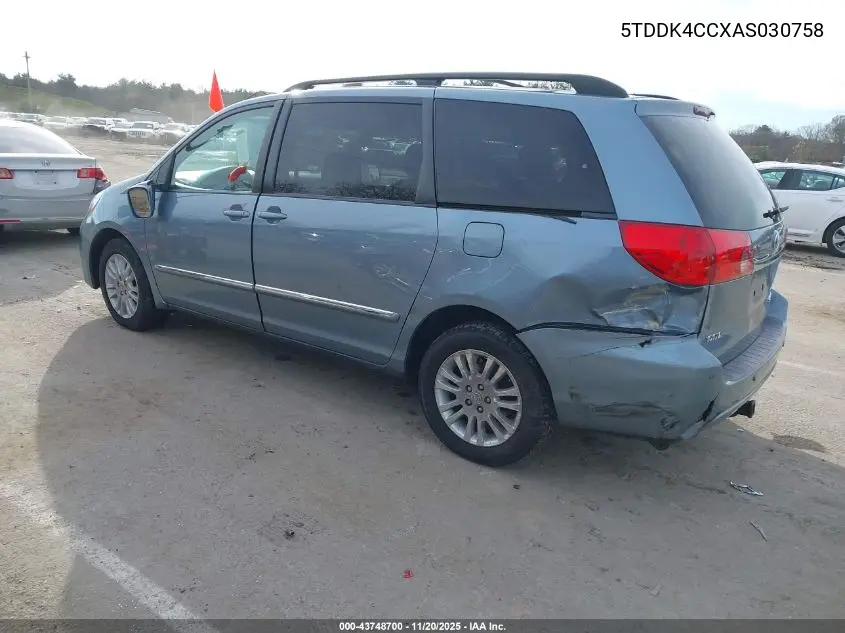 5TDDK4CCXAS030758 2010 Toyota Sienna Limited