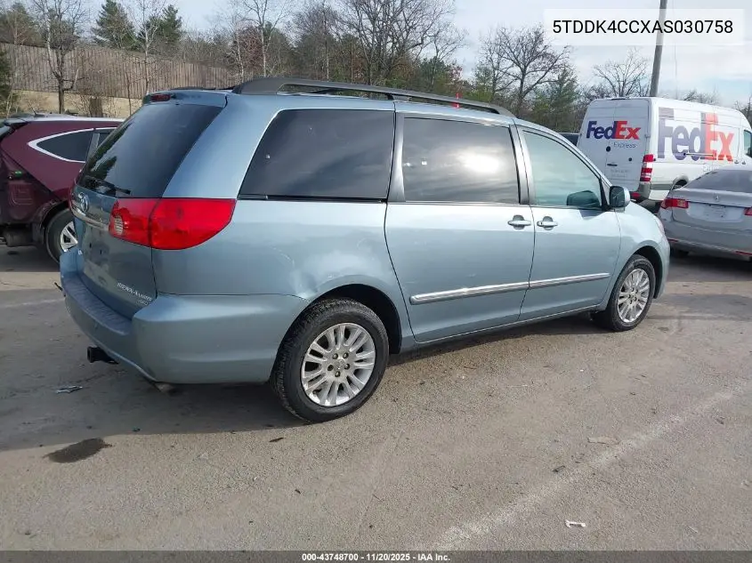 5TDDK4CCXAS030758 2010 Toyota Sienna Limited