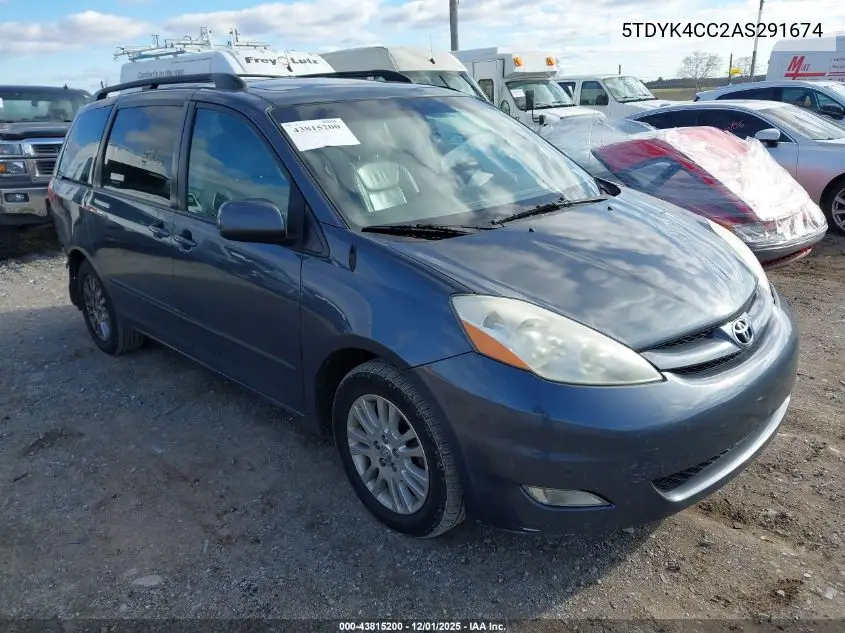 5TDYK4CC2AS291674 2010 Toyota Sienna Xle