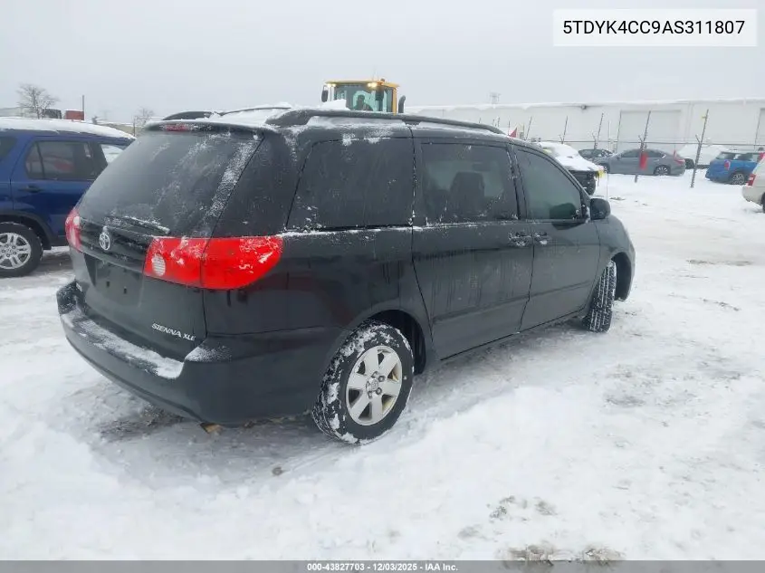 5TDYK4CC9AS311807 2010 Toyota Sienna Xle