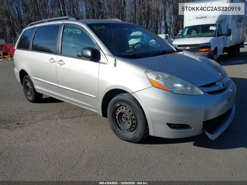 5TDKK4CC2AS320919 2010 Toyota Sienna Le