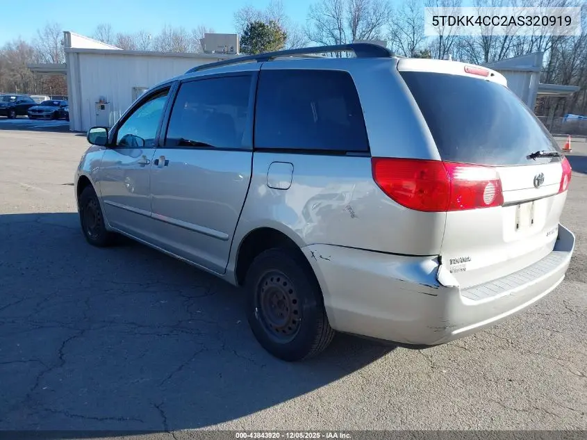 5TDKK4CC2AS320919 2010 Toyota Sienna Le