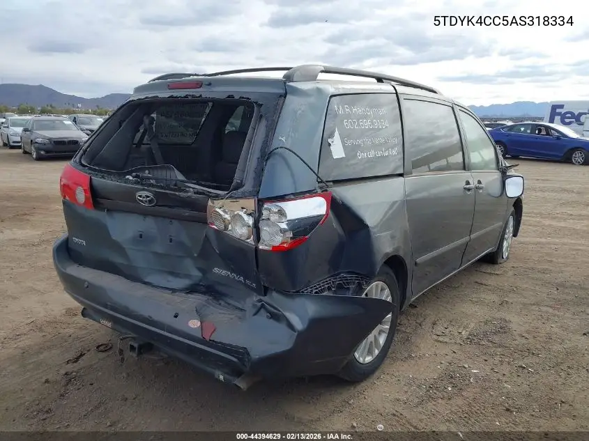 5TDYK4CC5AS318334 2010 Toyota Sienna Xle