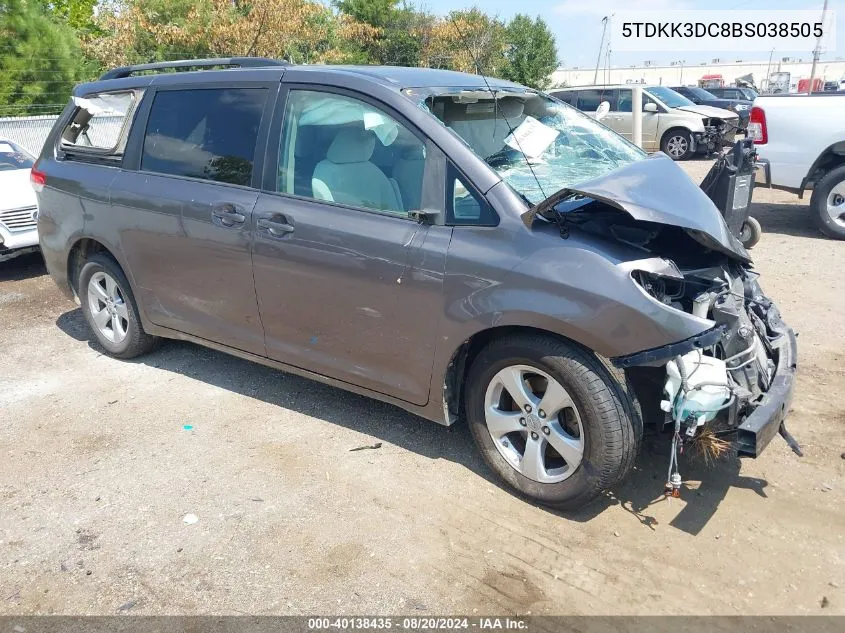 5TDKK3DC8BS038505 2011 Toyota Sienna Le V6